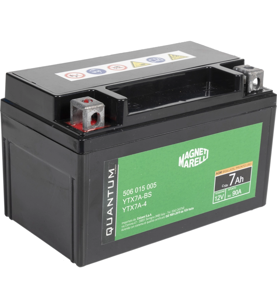 Magneti marelli batteria moto e scooter 7ah 12v 90a tecnologia agm sigillata polo positivo sinistro